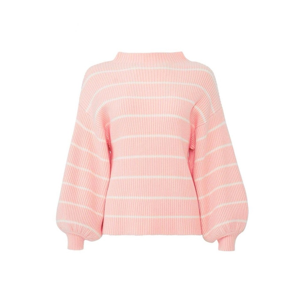SAYLOR Reformation Pink Striped Sweater Wool Blend XS/S
